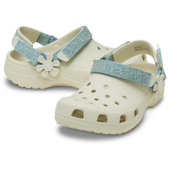Kids’ Classic Denim Flower Adjustable Backstrap Clog