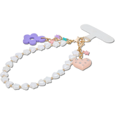 Beaded Heart Flower Phone Wristlet