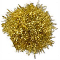 Gold Tinsel Pom