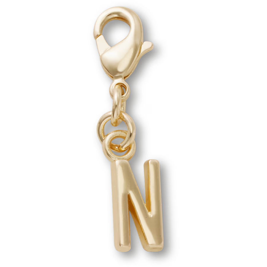 Gold Letter N Charm