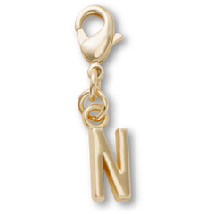 Gold Letter N Charm