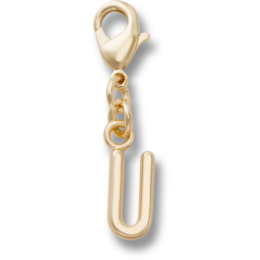 Gold Letter U Charm