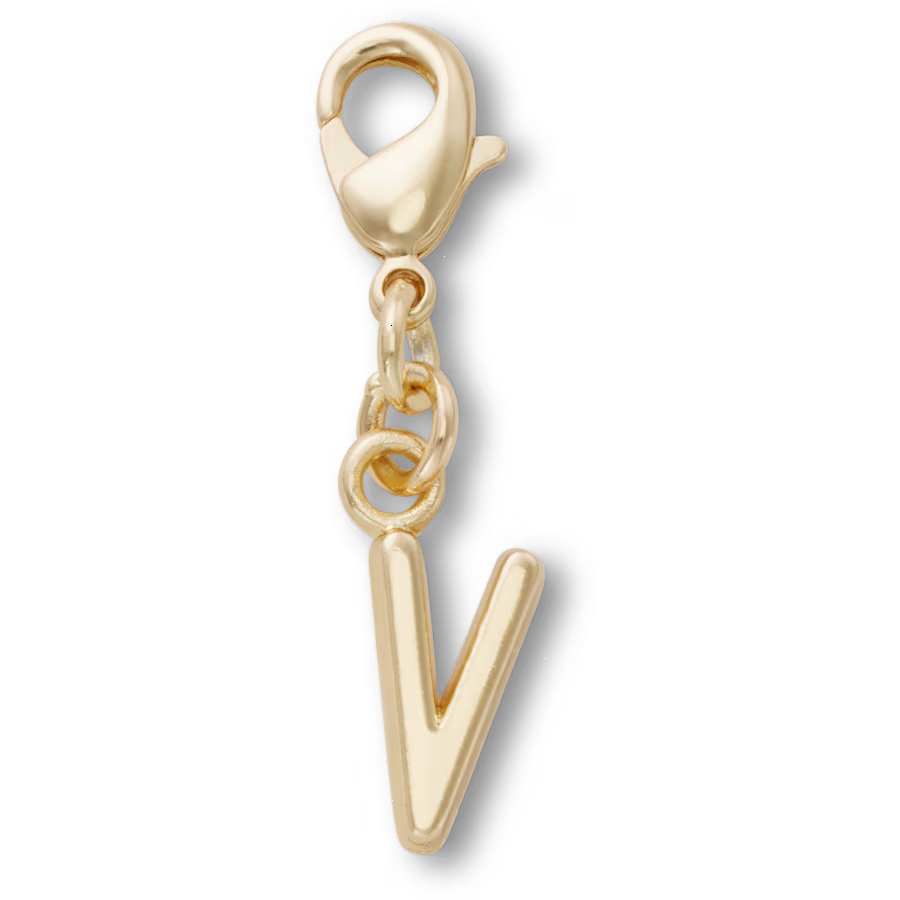 Gold Letter V Charm