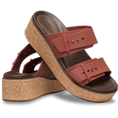 Brooklyn Buckle Low Wedge Cork Sandal